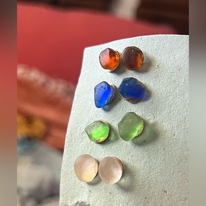 Seaglass stud earrings